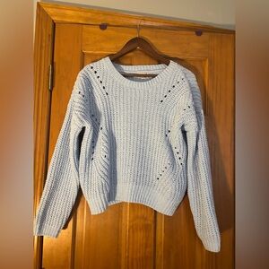 SO Soft Sky Blue Chunky Knit Crewneck Sweater